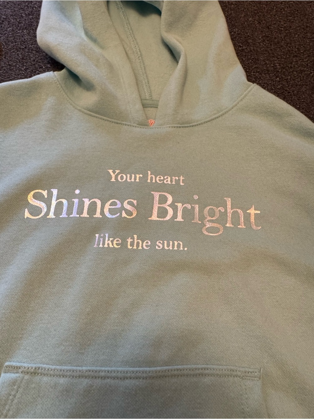 Cat & Jack Kids "Shines Bright" Graphic Hoodie Mint Green Size 6/7